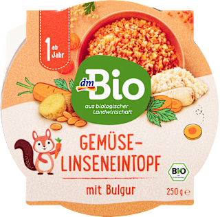 Menü Gemüse-Linseneintopf mit Bulgur ab 1 Jahr dmBio