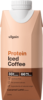 ledová proteinová káva s příchutí Karamelové latté vilgain