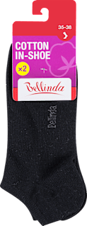 dámské ponožky Cotton In Shoe, velikost 35-38, černé Bellinda