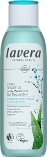Gel doccia 2in1 Basis Sensitiv con aloe vera bio e cheratina vegetale lavera NATURKOSMETIK