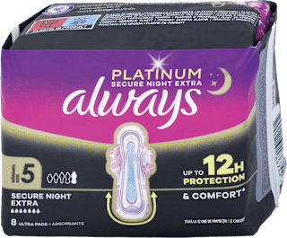 Hygienické vložky Platinum secure night extra always