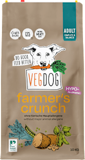 Trockenfutter Hund farmers crunch, hypoallergen VEGDOG