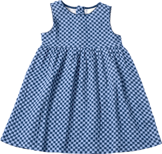 Kleid aus Musselin mit Karo-Muster, blau, Gr. 86 ALANA