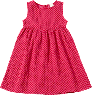 Kleid aus Musselin mit Karo-Muster, rot, Gr. 110 ALANA