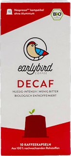 Kaffeekapseln Decaf, entkoffeiniert earlybird coffee