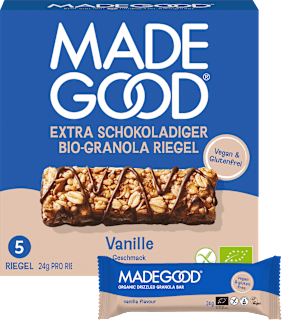 Müsliriegel, Chocolate Drizzled, Granola Bars, Vanilla Flavour (5 Stück) Made Good