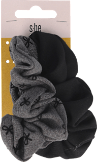 Scrunchie gumice za kosu – siva i crna s-he stylecollection