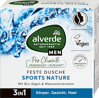 tuhý sprchový gel 3v1 sports nature alverde MEN