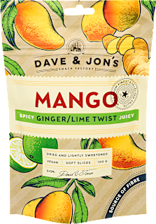 Aszalt mangó, gyömbér-lime ízű DAVE & JON'S