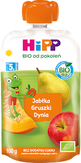 Mus Jabłka-Gruszki-Dynia BIO, po 5. miesiącu HiPP