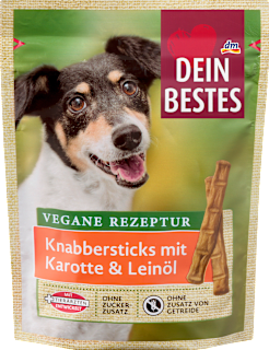 Vegán jutalomrúd kutyáknak sárgarépával és lenolajjal Dein Bestes