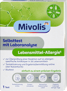 Selbsttest mit Laboranalyse Lebensmittel-Allergie, 1 Anwendung Mivolis