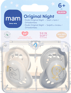 Ortodontska duda Original Night, 6m+, več različic mam