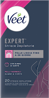 Strisce depilatorie gambe e corpo EXPERT, pelli normali Veet
