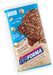 Snack con cioccolato al latte e nocciole PERFORMA