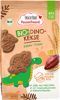 Kinderkekse Dino-Kekse Kakao-Dinkel ab 3 Jahren FRUCHTBAR Pausenfreund
