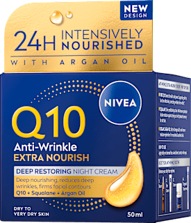 Výživný nočný pleťový krém proti vráskam Q10 Extra Nourish Deep Restoring NIVEA