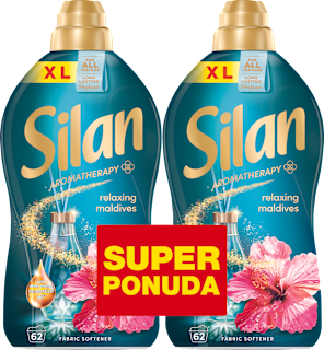 Omekšivač za rublje Aromatherapy – relaxing maldives, 2 x 1,364 l, 124 pranja Silan
