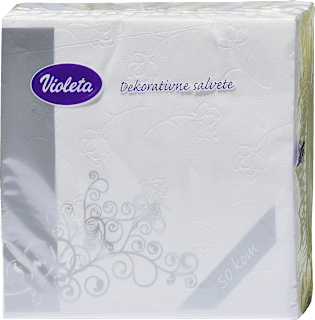 Dekorativne salvete - bijela boja Violeta