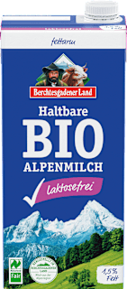 Milch, haltbare Alpenmilch, 1,5% Fett, laktosefrei Berchtesgadener Land