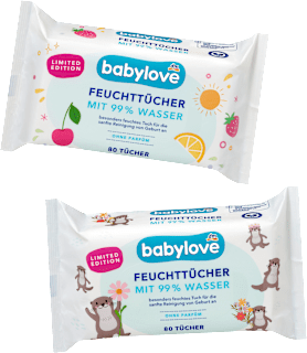 Feuchttücher mit 99 % Wasser  babylove