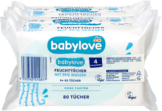Feuchttücher mit 99 % Wasser (4x80 St) babylove