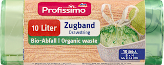 Müllbeutel 10 l mit Zugband aus Biofolie Profissimo