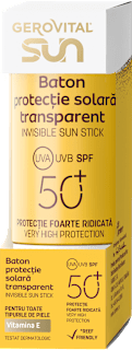 Stick transparent protecție solară SPF50+ GEROVITAL