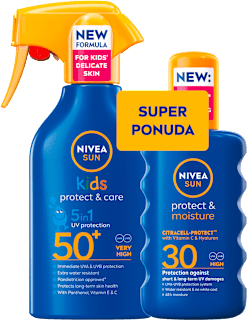 Sprej za sunčanje kids protect & care, SPF 50+ + protect & moisture, SPF 30 NIVEA SUN