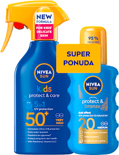 Sprej za sunčanje kids protect & care, SPF 50+ + protect & bronze, SPF 20 NIVEA SUN