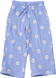 Hose aus Musselin mit Blumen-Stickerei & weitem Schnitt, lila, Gr. 110 ALANA