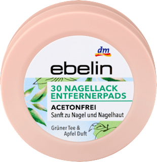 Nagellackentferner Pads Grüner Tee und Apfel ebelin