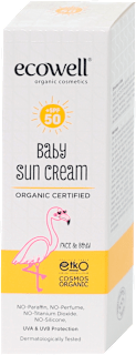 organska krema za bebe, za zaštitu od sunca, SPF 50 ecowell