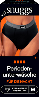 Periodenunterwäsche Nachtmodell schwarz, Gr. M snuggs