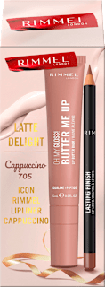 Darilni set ličil za ustnice Butter Me Up Latte Delight RIMMEL LONDON