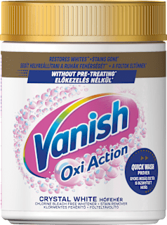 Folteltávolító és fehérítő por, Crystal White nagy kiszerelésben Vanish Oxi Action
