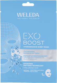 Superhydratačná textilná pleťová maska Exo Boost Instant Hydration Boost WELEDA