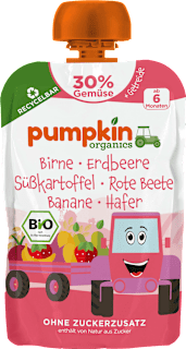 Piure fructe, cartof dulce și sfeclă roșie ECO 6+ luni pumpkin organics