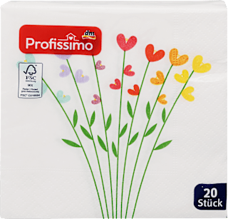 Servietten Heart Flora 25 x 25 cm Profissimo