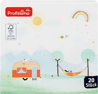 Servietten mit Camping-Motiv, 33 × 33 cm Profissimo