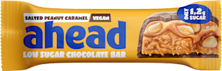 Nussriegel, Salted Peanut Caramel Low Sugar Bar ahead