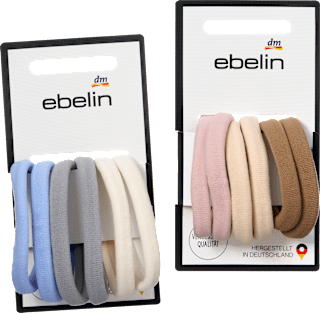 Haargummis weich, blau/rosa, 6 St