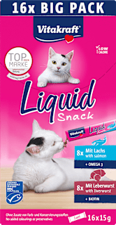 Katzensnack Liquid mit Lachs & Leberwurst Vitakraft
