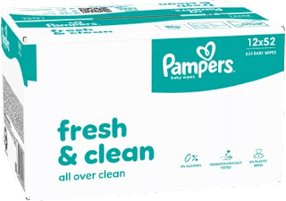 Nedves törlőkendő, Fresh & clean, 12x52 db Pampers baby-dry