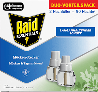 Mückenstecker 2 x 45 Nächte Nachfüllpack (2 Stück) Raid ESSENTIALS