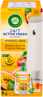 Active Fresh automatický difuzér a náplň na vodní bázi Maracuja a tropické mango AIR WICK