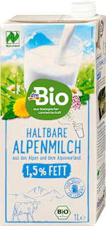 Milch, haltbare Alpenmilch 1,5% Fett dmBio