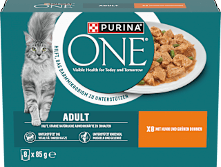 Nassfutter Katze Huhn mit grünen Bohnen, Multipack (8x85 g) PURINA ONE