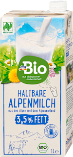 Milch, haltbare Alpenmilch 3,5% Fett dmBio