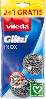 Glitzi INOX žica za čišćenje posuđa, 2+1 gratis vileda